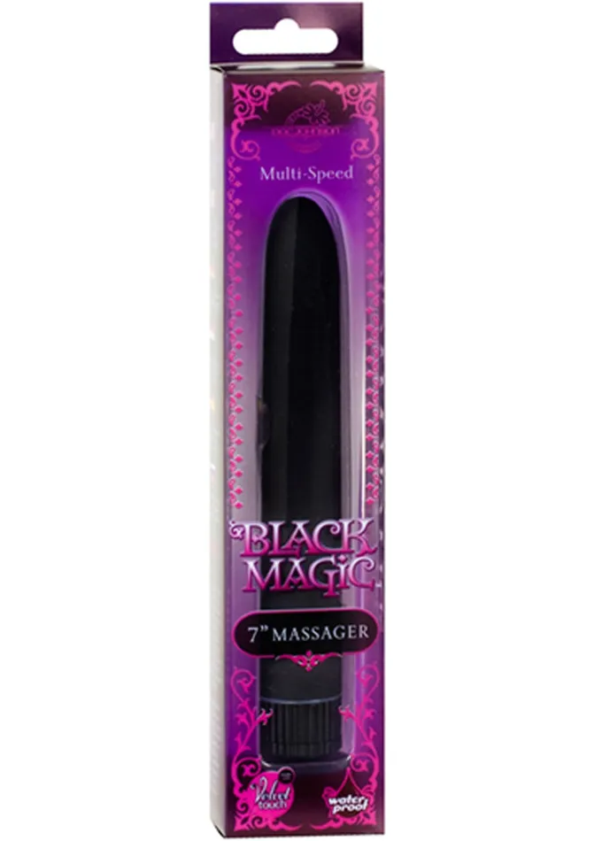 Doc Johnson Black Magic Velvet Touch Vibrator Waterproof 7in Black Vibrators Doc Johnson Black Magic Velvet Touch Vibrator Waterproof 7in Black Vibrators