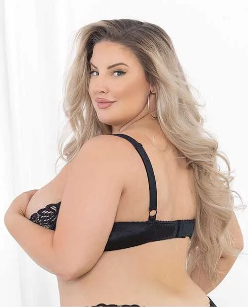 Escante Anal Lace Bra wUnderwire Boning Cups Black 40