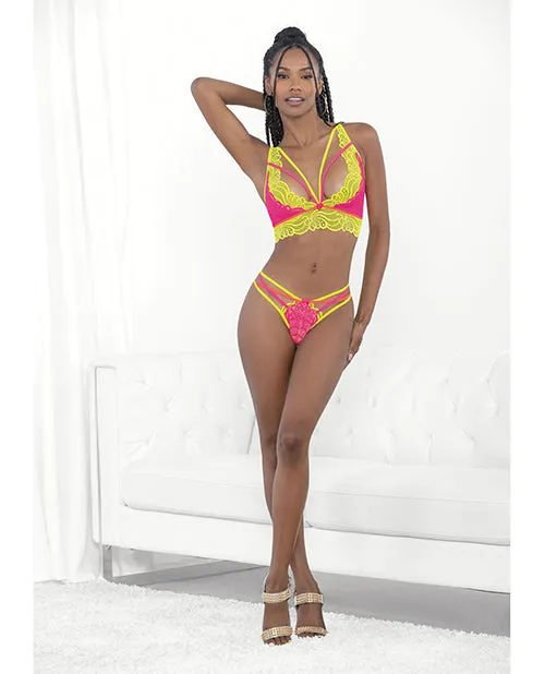 Escante Female Sex Toys Festival Wear Strappy Lace Top GString Neon SM Escante Female Sex Toys Festival Wear Strappy Lace Top GString Neon SM
