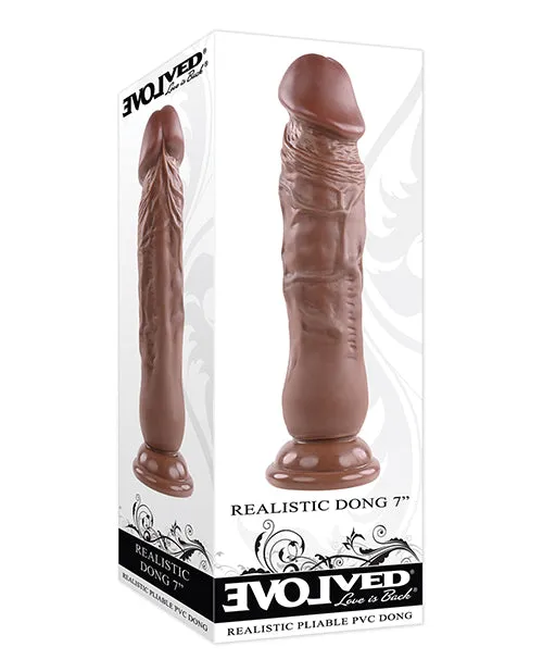 Evolved Dildos Realistic Dong 7in Chocolate