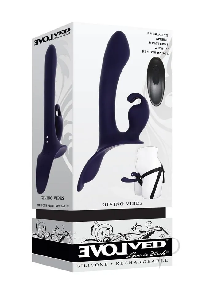 Evolved Vibrators Giving Vibes Rechargeable Silicone Triple Vibrator Purple Evolved Vibrators Giving Vibes Rechargeable Silicone Triple Vibrator Purple