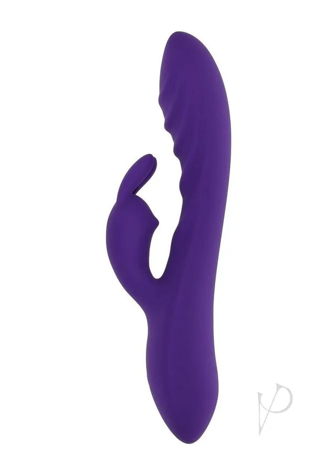 Evolved Vibrators Wavy Rabbit Rechargeable Silicone Dual Motor Rabbit Vibrator Purple