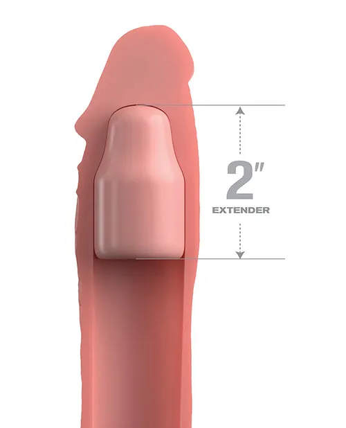 Fantasy XTensions Elite Silicone 8in Sleeve with 2in Plug Vanilla Fantasy X Tensions Male Sex Toys