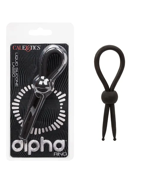 Female Sex Toys Alpha Liquid Silicone Lasso Cock Tie Black Alpha