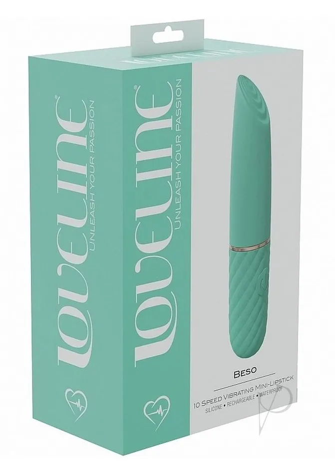 Female Sex Toys Loveline LoveLine Beso Mini Lipstick Silicone Rechargeable Vibrator Green Female Sex Toys Loveline LoveLine Beso Mini Lipstick Silicone Rechargeable Vibrator Green