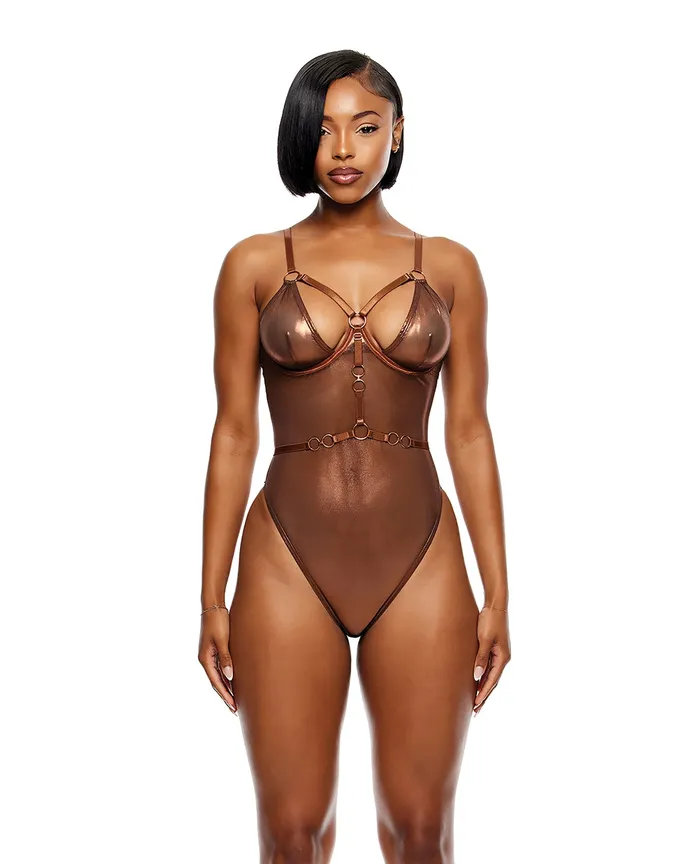 Forplay Female Sex Toys Liquid Metal Mesh Teddy Metallic Copper LG