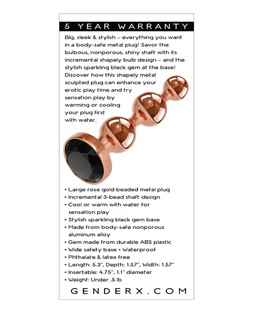 Gender X Anal Gender X Gold Digger Anal Plug Large Rose GoldBlack
