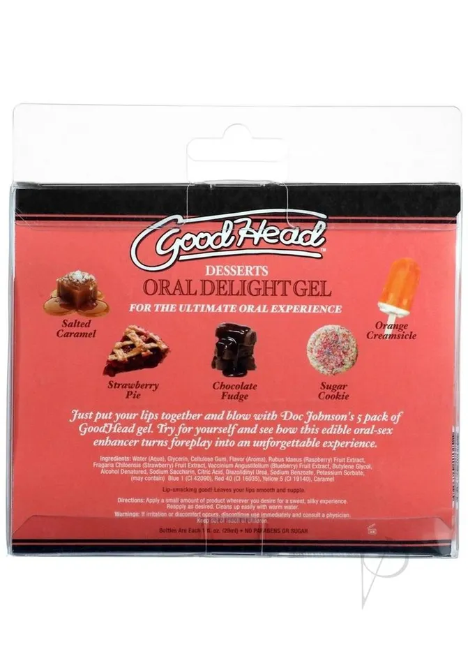 GoodHead Oral Delight Gel Desserts 5 Pack 1oz Good Head Enhancers GoodHead Oral Delight Gel Desserts 5 Pack 1oz Good Head Enhancers