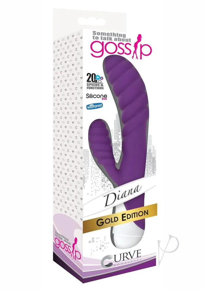 Gossip Diana 20x Rippled Silicone Rabbit Vibrator Purple Gossip Vibrators