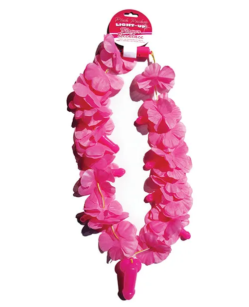 Hott Products Vibrators Light Up Flower Pecker Necklace Pink