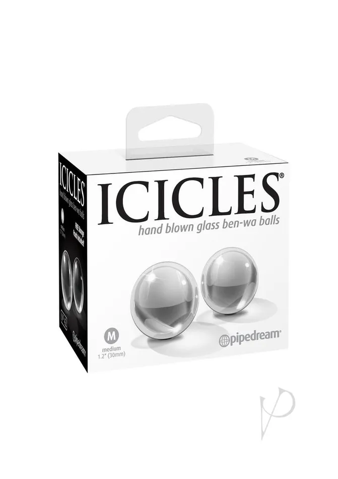Icicles Icicles No 42 Glass BenWa Balls Medium Clear Dildos