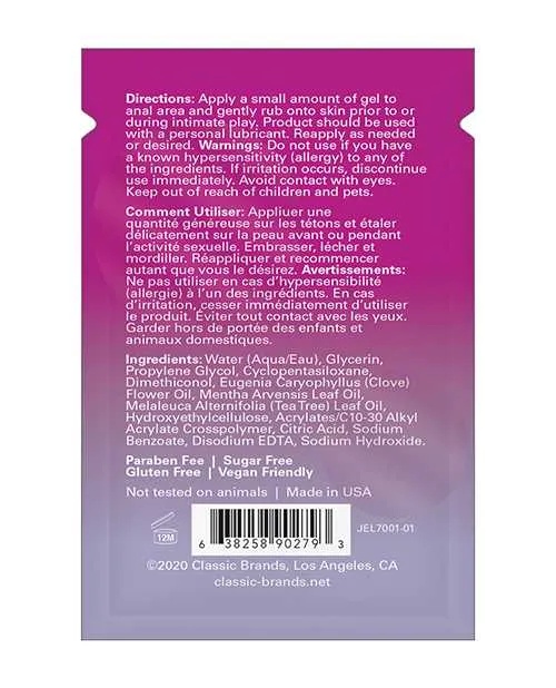 Jelique Vibrators Hiney Helper Foil 1 ml Jelique Vibrators Hiney Helper Foil 1 ml