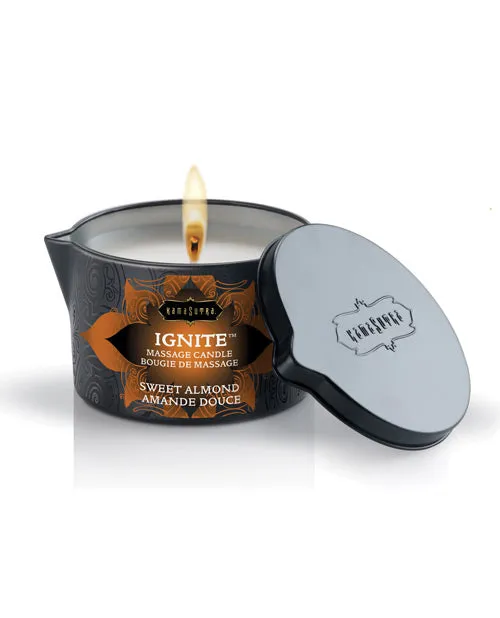 Kama Sutra Ignite Massage Candle Sweet Almond 6oz Ignite Massage Candle Vibrators