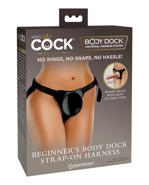 King Cock Female Sex Toys King Cock Elite Beginners Body Dock Harness System Black