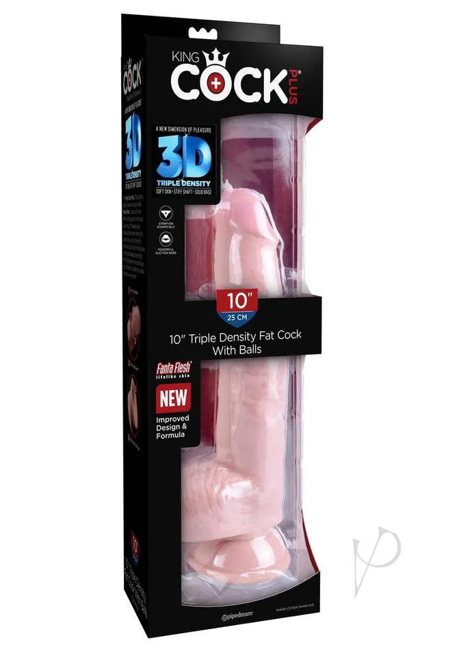 King Cock Plus Triple Density Fat Dildo with Balls 10in Vanilla King Cock Dildos King Cock Plus Triple Density Fat Dildo with Balls 10in Vanilla King Cock Dildos