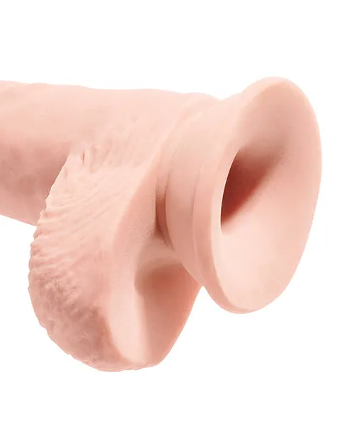 King Cock Plus Triple Density Fat Dildo with Balls 10in Vanilla King Cock Dildos