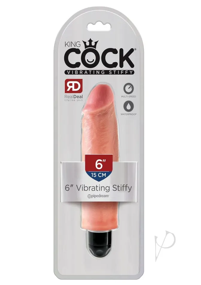 King Cock Vibrating Stiffy Dildo 6in Vanilla King Cock Dildos