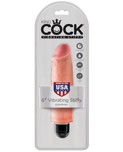 King Cock Vibrating Stiffy Dildo 6in Vanilla King Cock Dildos
