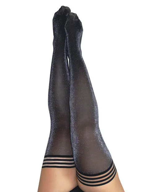 Kixies Kaylee Grey Shimmer Thigh High Grey D Kixies Vibrators
