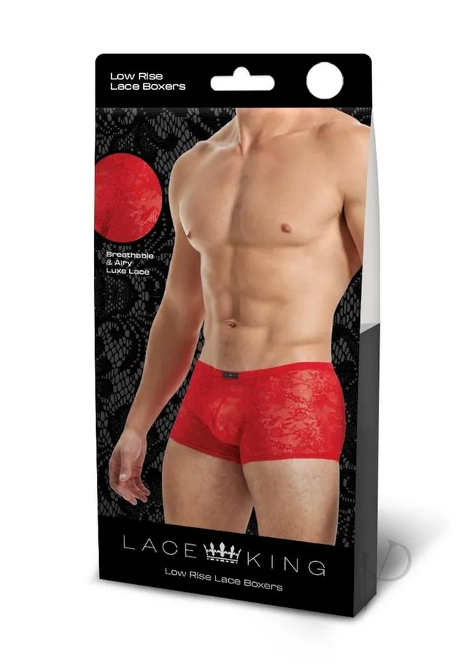 Lace King Lace Boxers MediumLarge Red Lace King Dildos