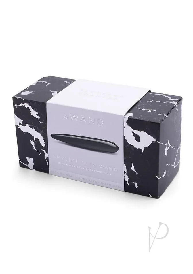 Le Wand Female Sex Toys Le Wand Crystal Slim Wand with Silicone Ring Black Obsidian Le Wand Female Sex Toys Le Wand Crystal Slim Wand with Silicone Ring Black Obsidian