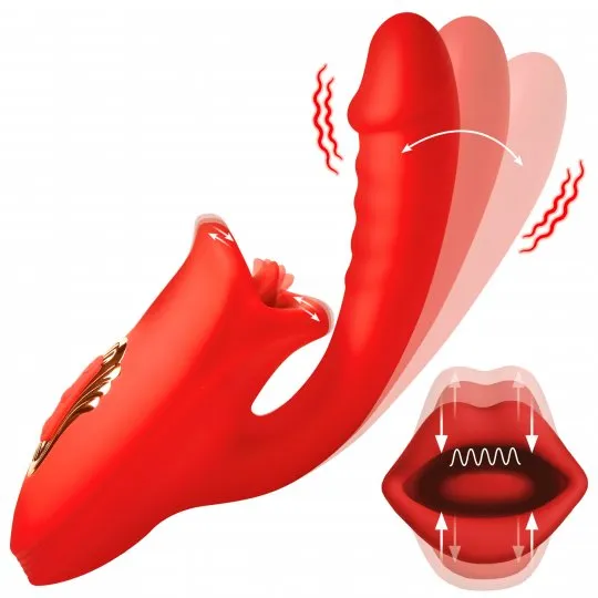 Lickgasm Deep Kiss Silicone Licking Rabbit Vibrator Female Sex Toys