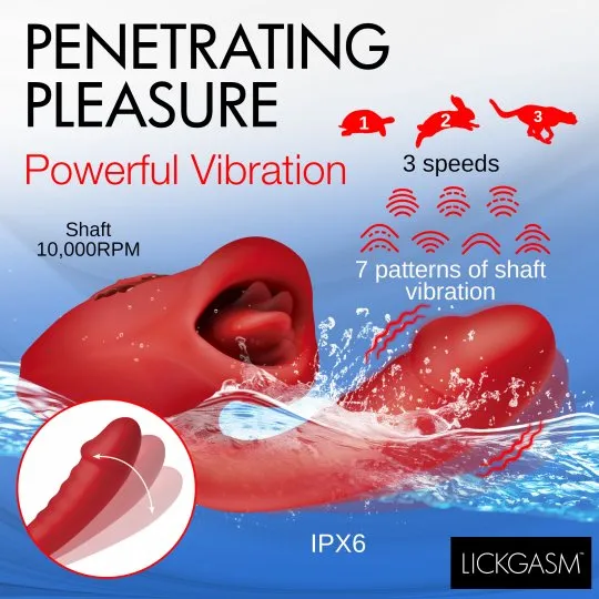 Lickgasm Deep Kiss Silicone Licking Rabbit Vibrator Female Sex Toys