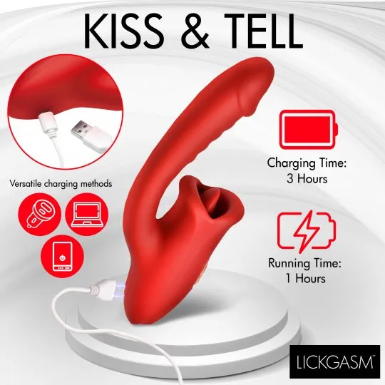 Lickgasm Deep Kiss Silicone Licking Rabbit Vibrator Female Sex Toys