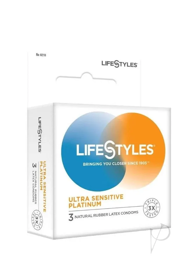 Lifestyles Lifestyles Ultra Sensitive Platinum Lubricated Latex Condoms 3Pack Male Sex Toys Lifestyles Lifestyles Ultra Sensitive Platinum Lubricated Latex Condoms 3Pack Male Sex Toys