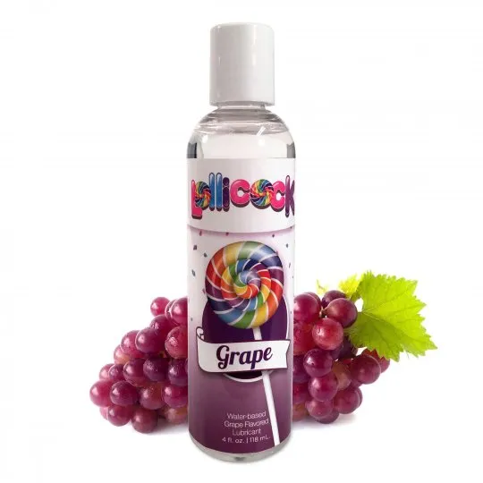 Lollicock 4 oz Waterbased Flavored Lubricant Grape Lollicock Lubricants