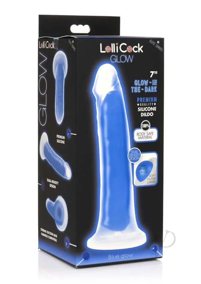 Lollicock Dildos Lollicock Glow in the Dark Silicone Dildo 7in Blue