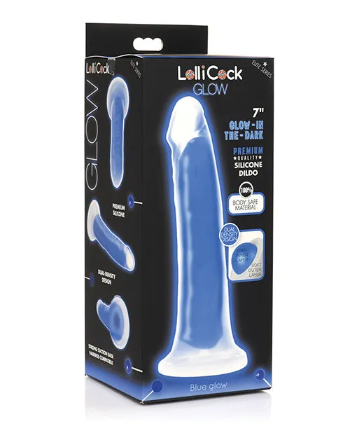 Lollicock Dildos Lollicock Glow in the Dark Silicone Dildo 7in Blue