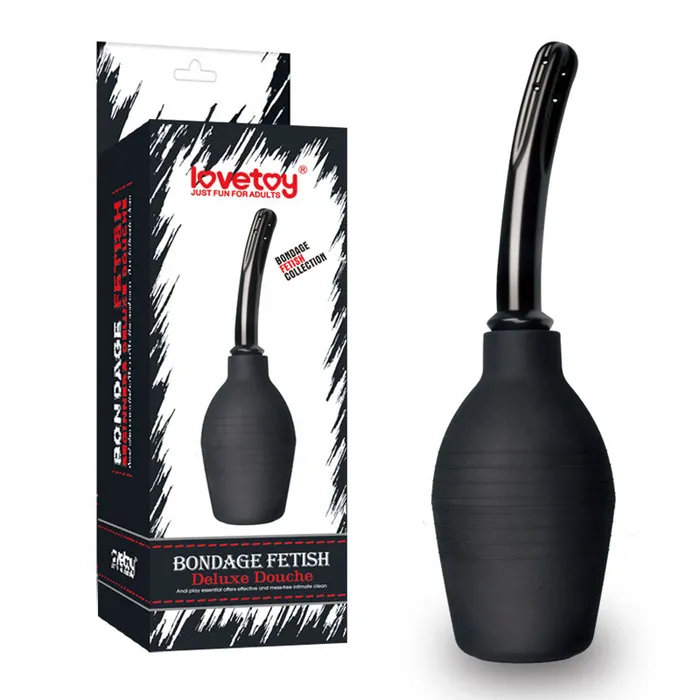 Lovetoy Bondage Fetish Deluxe Unisex Curved Douche 310 ml Black Anal