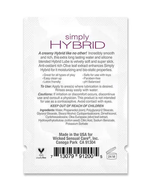 Lubricants Wicked Sensual Care Wicked Sensual Care Simply Hybrid Lubricant 1 oz Lubricants Wicked Sensual Care Wicked Sensual Care Simply Hybrid Lubricant 1 oz