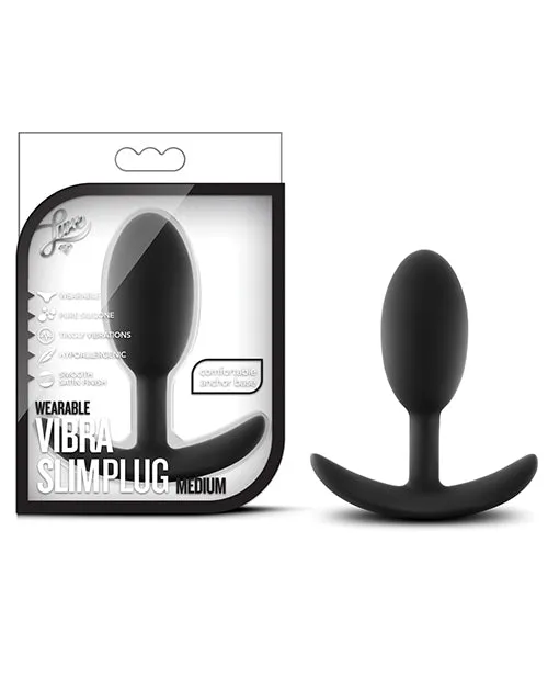 Luxe Wearable Vibra Slim Plug Silicone Butt Plug Medium Black Luxe Anal Luxe Wearable Vibra Slim Plug Silicone Butt Plug Medium Black Luxe Anal