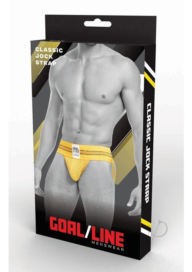 Male Sex Toys Goal Line Class Jockstrap SmallMedium Yellow Goal Line