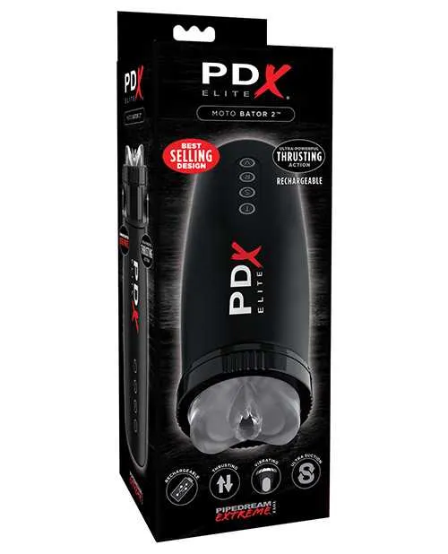 Male Sex Toys PDX Elite Rechargeable Motorbator 2 Masturbator Pussy ClearBlack Pdx Elite