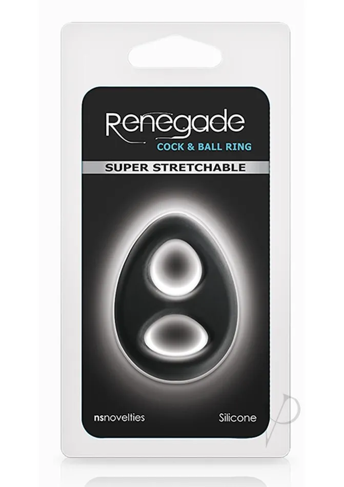 Male Sex Toys Renegade Romeo Silicone Cock and Ball Ring Black Renegade