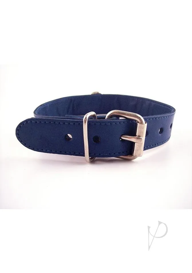 Male Sex Toys Rouge Rouge O Ring Studded Adjustable Leather Collar Blue Male Sex Toys Rouge Rouge O Ring Studded Adjustable Leather Collar Blue