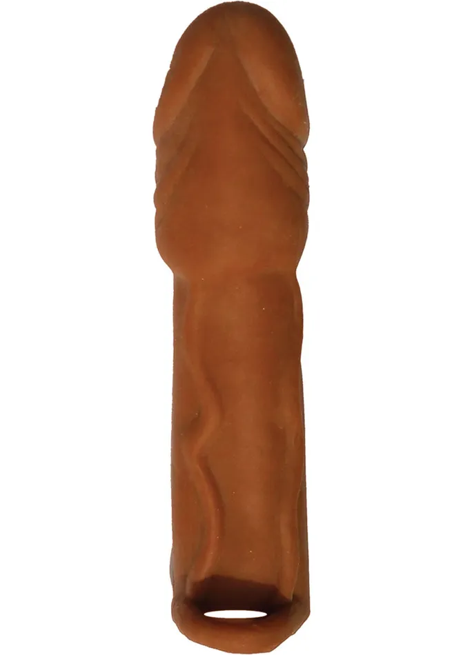 Male Sex Toys Skinsations Skinsations Latin Lover Husky Lover Extension Sleeve with Scrotum Strap 65in Caramel
