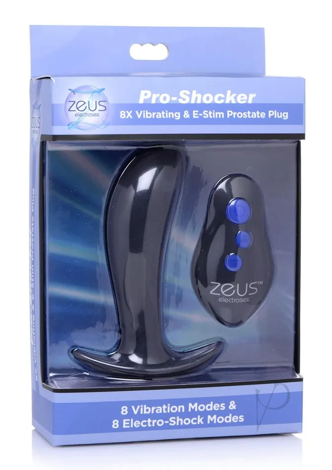 Male Sex Toys Zeus Electrosex Zeus ProShocker 8X Vibrating and EStim Silicone Rechargeable Prostate Plug with Remote Control Black Male Sex Toys Zeus Electrosex Zeus ProShocker 8X Vibrating and EStim Silicone Rechargeable Prostate Plug with Remote Control Black