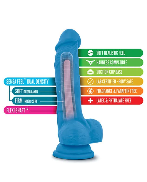 Neo Dildos Neo Dual Density Dildo with Balls 7in Neon Blue Neo Dildos Neo Dual Density Dildo with Balls 7in Neon Blue