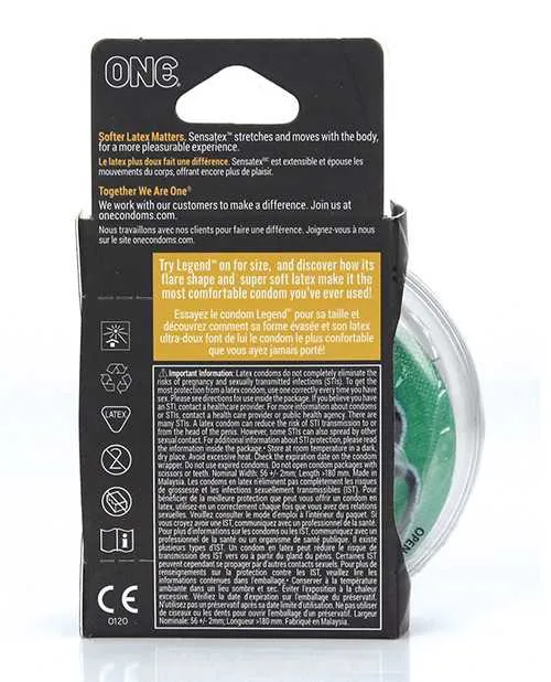 One Male Sex Toys One The Legend XL Condoms Box of 3