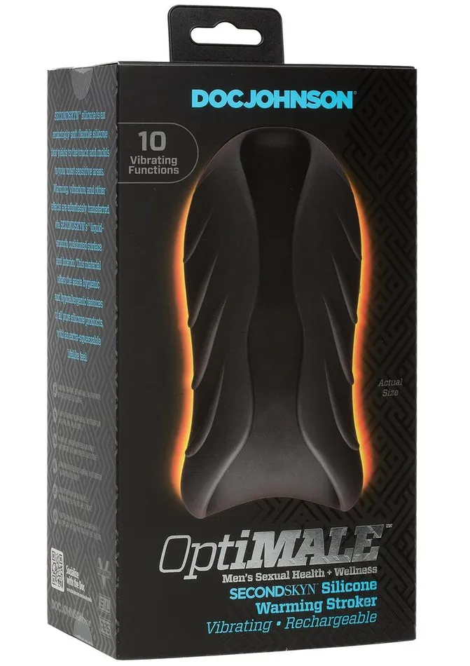 Opti Male Male Sex Toys OptiMALE Secondskyn Silicone Warming Stroker Vibrating USB Rechargeable Masturbator 55in Black Opti Male Male Sex Toys OptiMALE Secondskyn Silicone Warming Stroker Vibrating USB Rechargeable Masturbator 55in Black