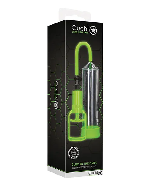 Ouch Comfort Beginner Pump Glow in the Dark Green Ouch Female Sex Toys Ouch Comfort Beginner Pump Glow in the Dark Green Ouch Female Sex Toys