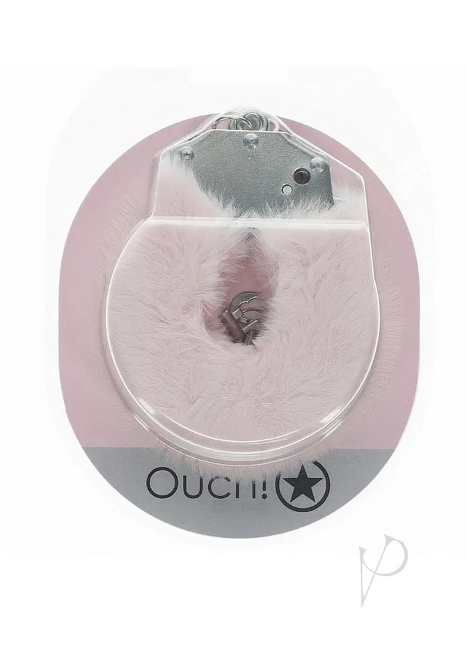 Ouch HeavyDuty Fluffy Handcuffs Powder Pink Ouch Vibrators