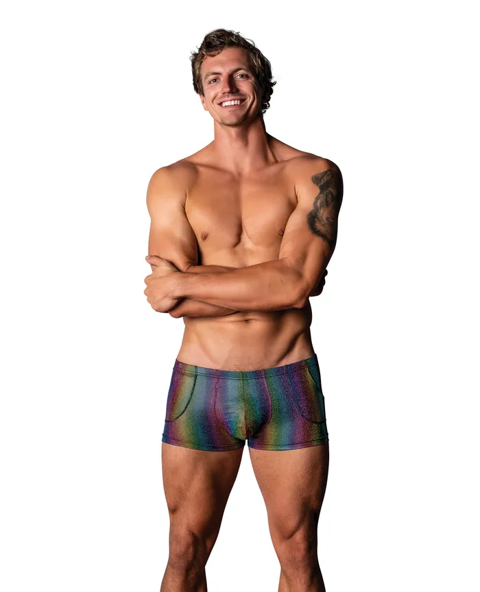 Pack Play Pocket Short Rainbow MD Male Power Couples