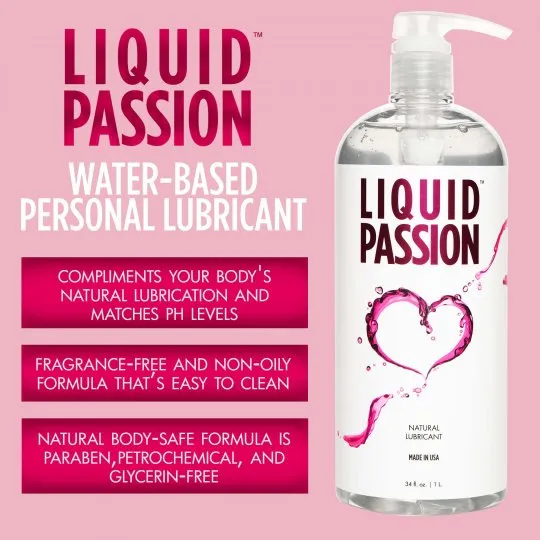Passion Lubes Sexual Health Wellbeing Liquid Passion Natural Lubricant 34oz