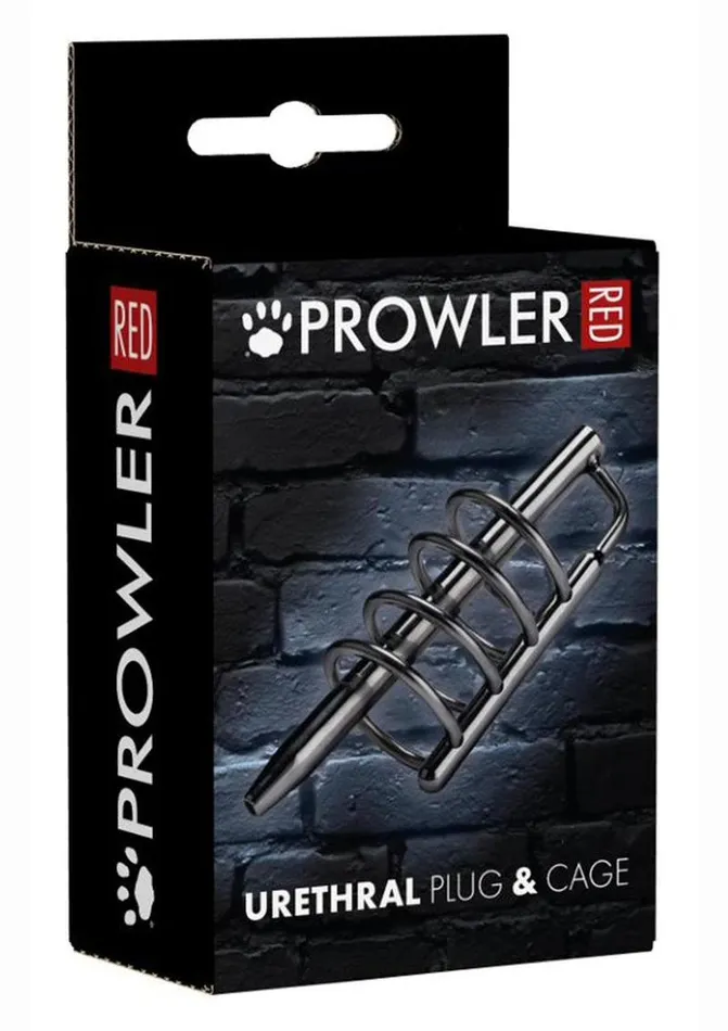 Prowler Red Prowler RED Stainless Steel Urethral Plug and Cage Male Sex Toys Prowler Red Prowler RED Stainless Steel Urethral Plug and Cage Male Sex Toys