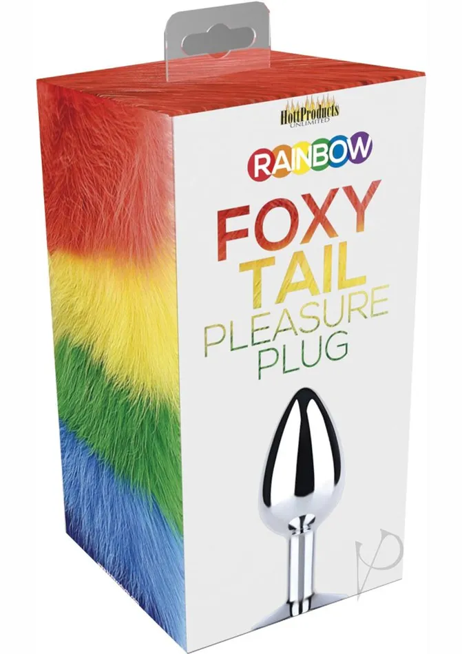 Rainbow Foxy Tail Pleasure Stainless Steel Plug Rainbow Anal